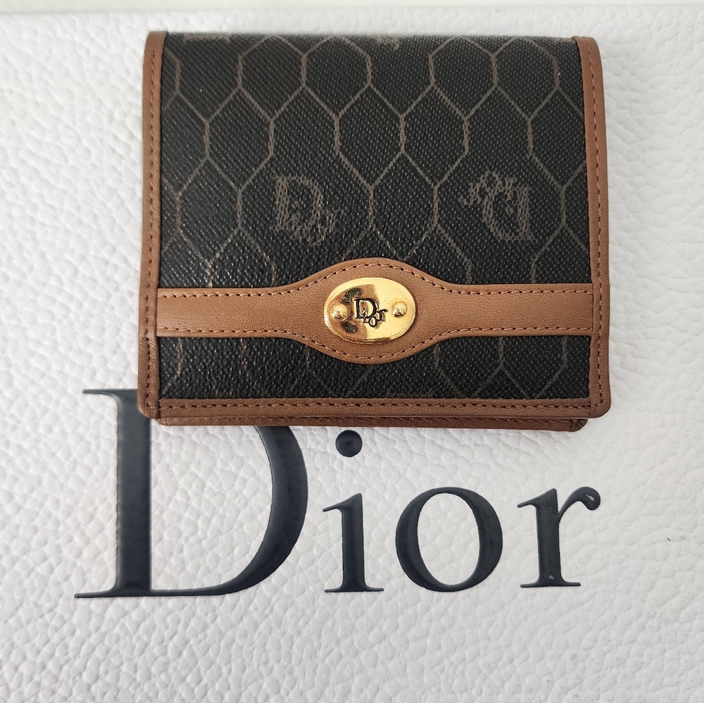 Auth Like New Dior Honeycomb Bifold Wallet - Picture 3 of 11